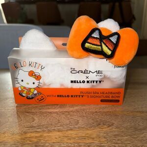 Hello Kitty x The Crème Shop Plush Spa Headband Pink Signature Bow,Kawaii Sanrio